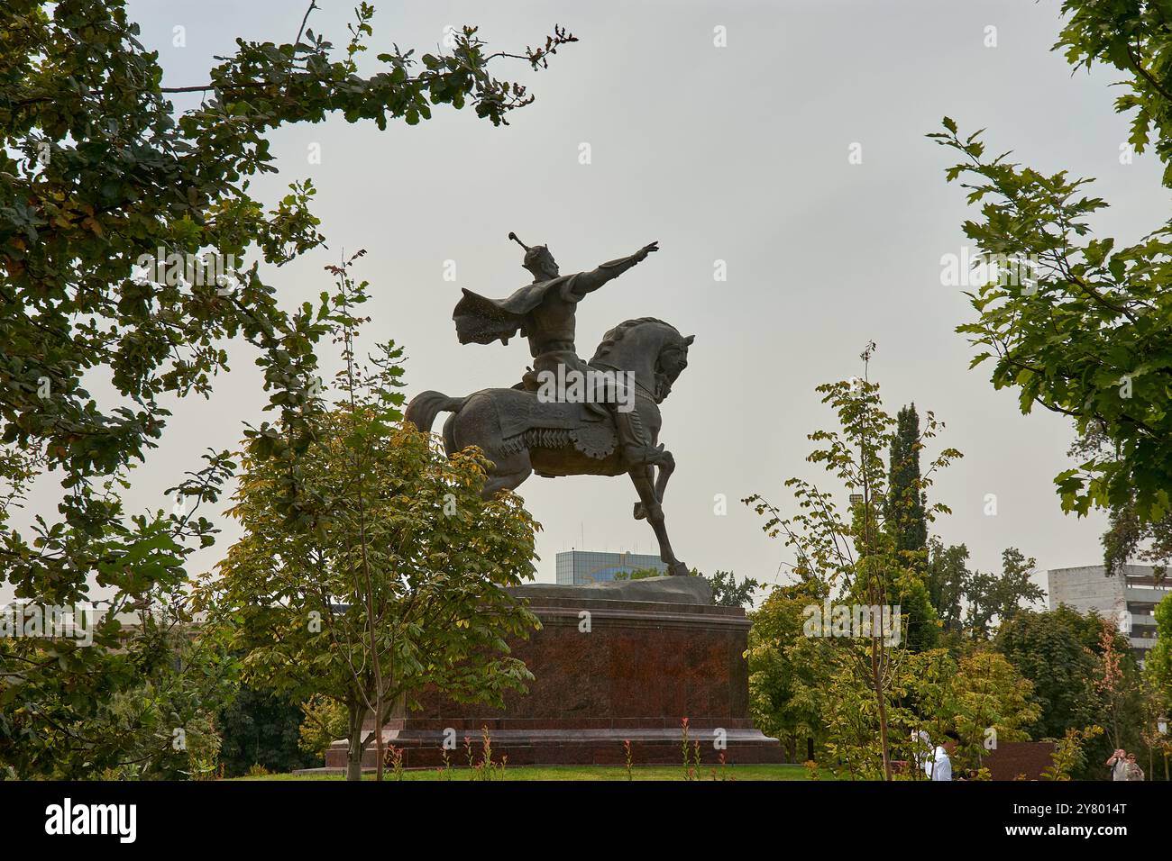 Statua di Amir Timur (Tamerlane, 1336-1405). Egli fu il fondatore di Timurid impero in Asia centrale e divenne il primo sovrano di Timurid dynast Foto Stock
