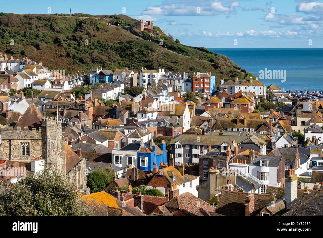 Hastings Old Town, East Sussex, Regno Unito Foto Stock