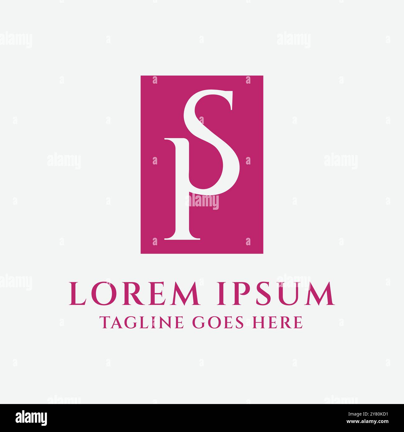 Elegante lettera iniziale di lusso icona PS SP Symbol Logo Design Vector Illustrazione Vettoriale