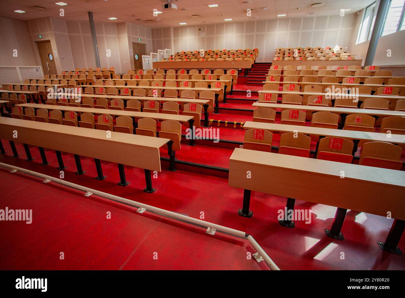 Lione, Università Lumière Lione 2 (Francia centro-orientale): Sala conferenze vuota Foto Stock