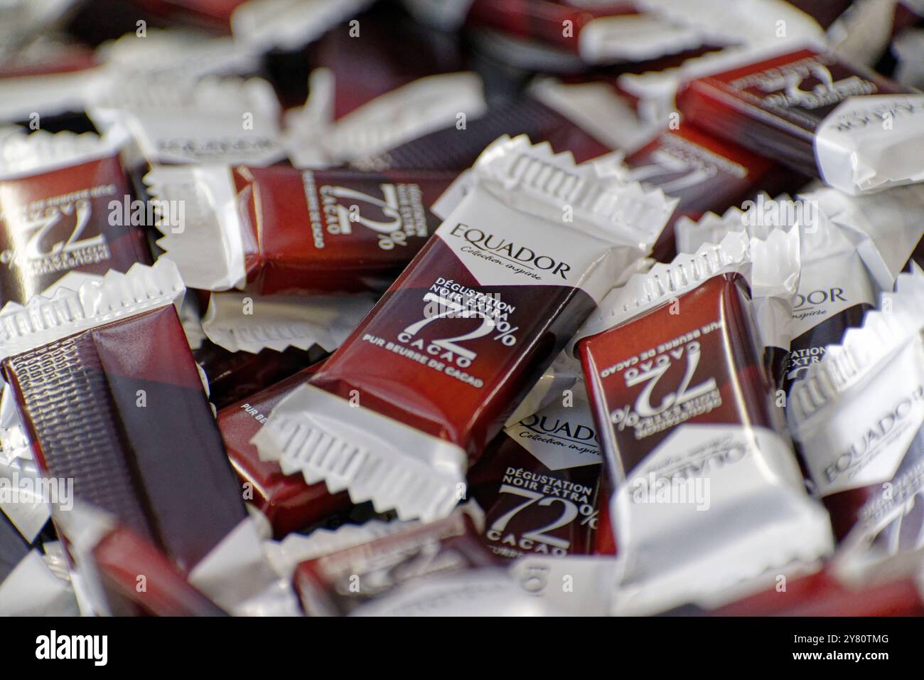 Fabbrica di cioccolato Cemoi a Villeneuve-d'Ascq (Francia centro-orientale): Veduta esterna della pasticceria Cemoi, principale unità di produzione dell'auth Foto Stock