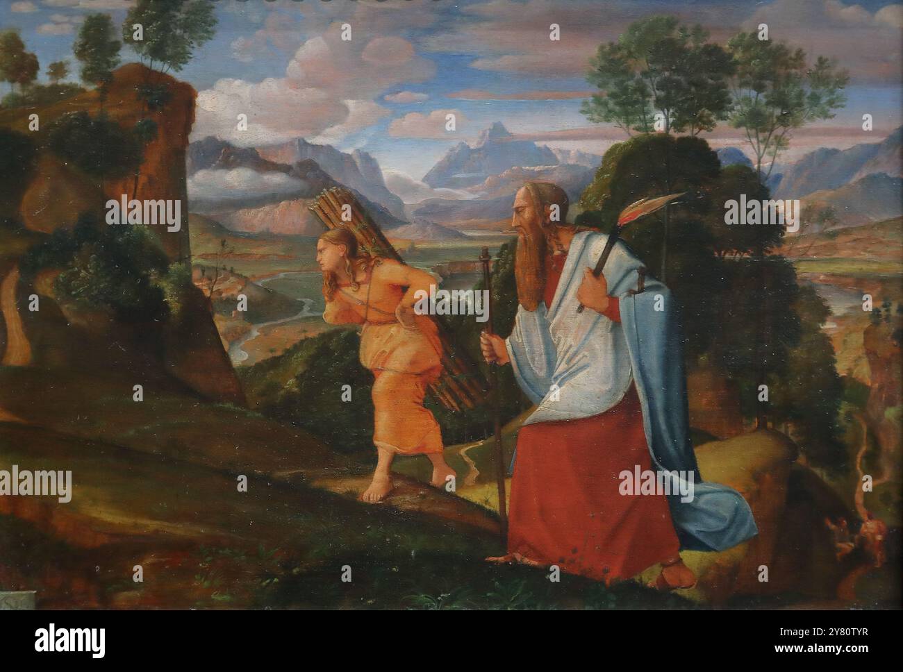 Abraham e Isaac del pittore tedesco Johann Heinrich Ferdinand Olivier alla National Gallery, Londra, Regno Unito Foto Stock