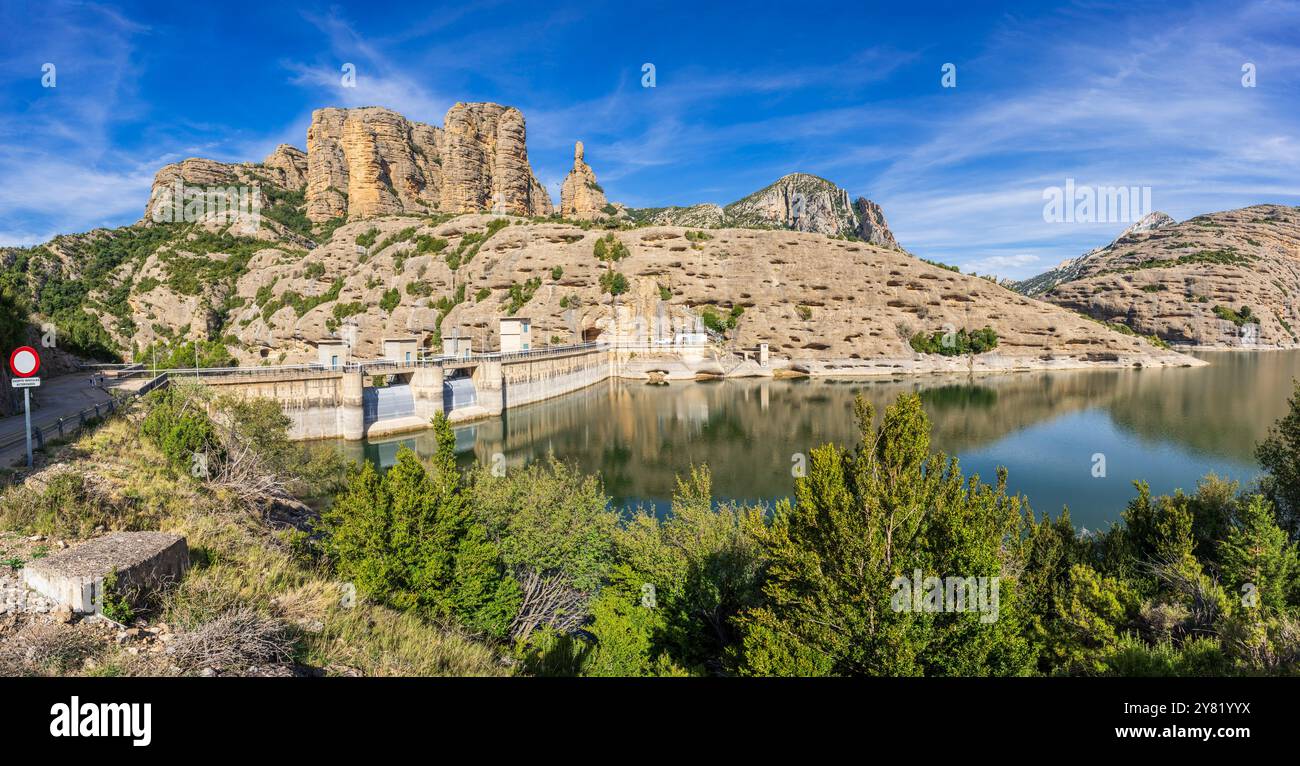 Bacino idrico di Mallos de Ligüerri e Vadiello, Sierra e Canyon del Parco naturale di Guara, Huesca, comunità Aragona, Spagna Foto Stock