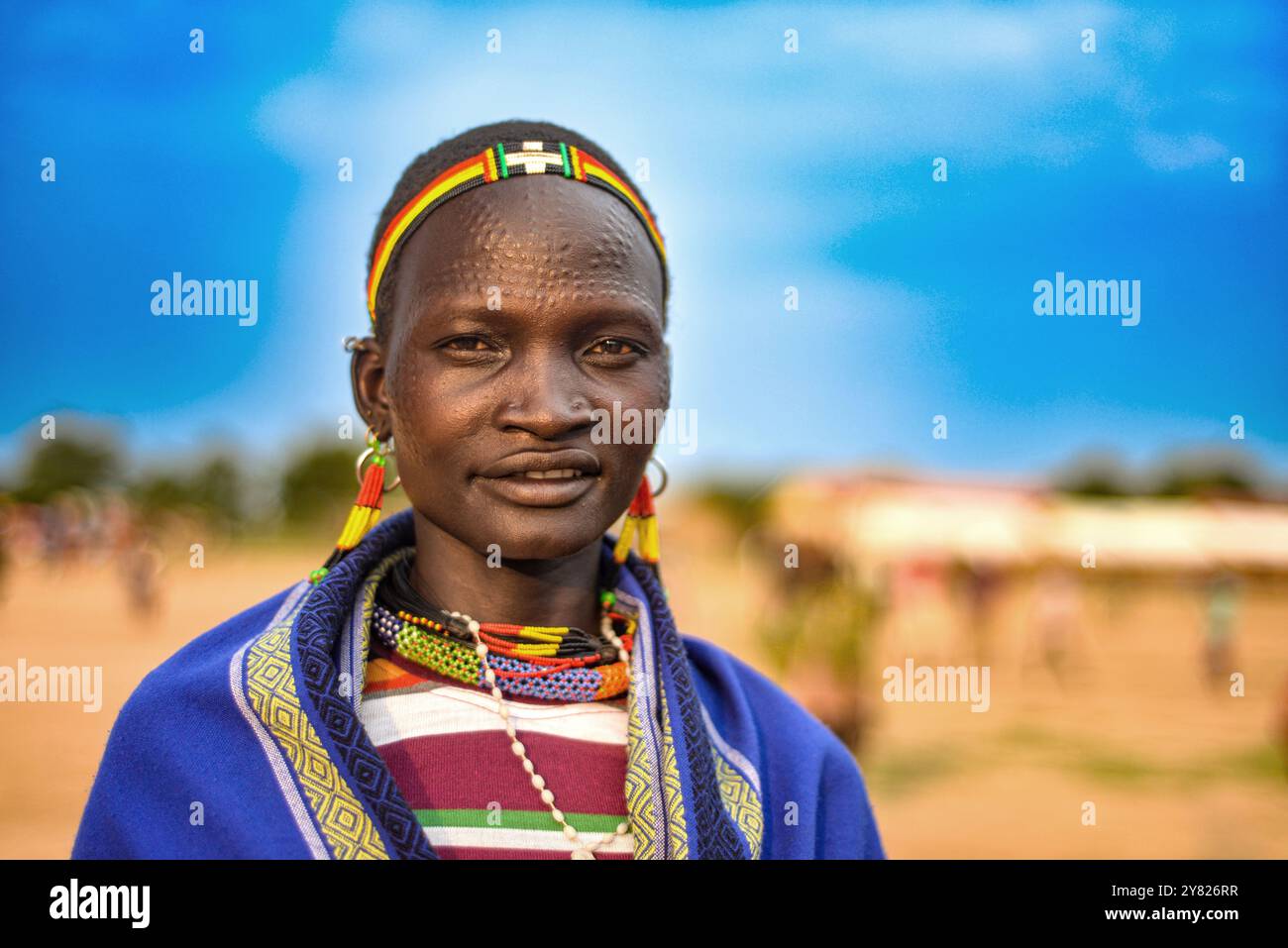 Una donna Karimojong a Kotido, Karamoja Uganda Foto Stock