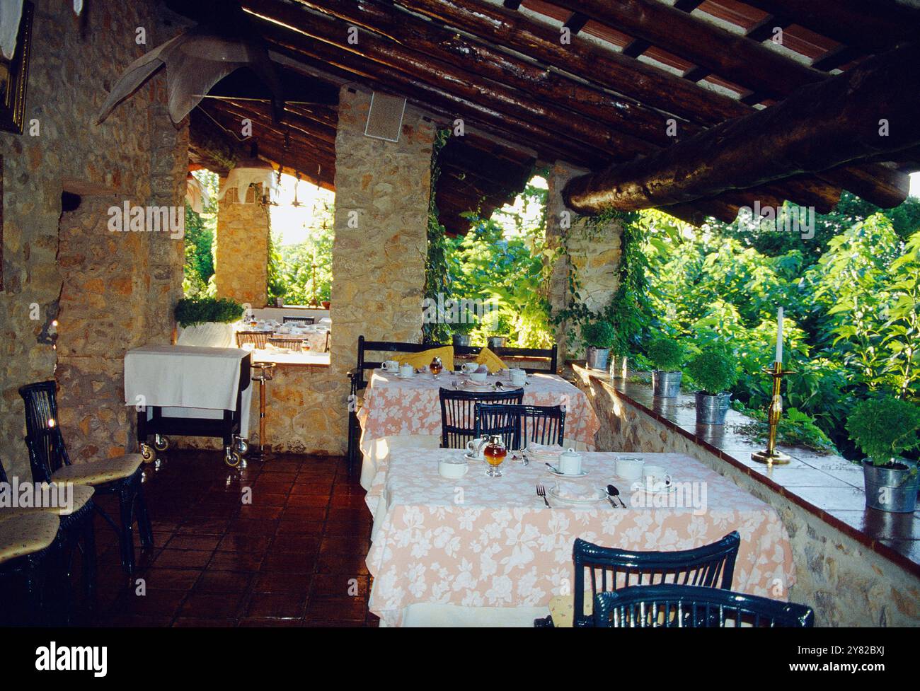 Colazione in hotel rurale. Foto Stock