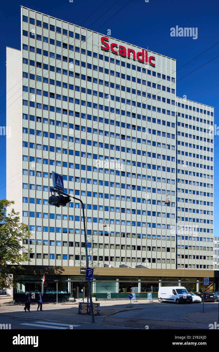 Hotel Scandic Copenhagen, progettato da Jørgen Buschardt, 1971; Vester Søgade, Copenaghen, Danimarca Foto Stock