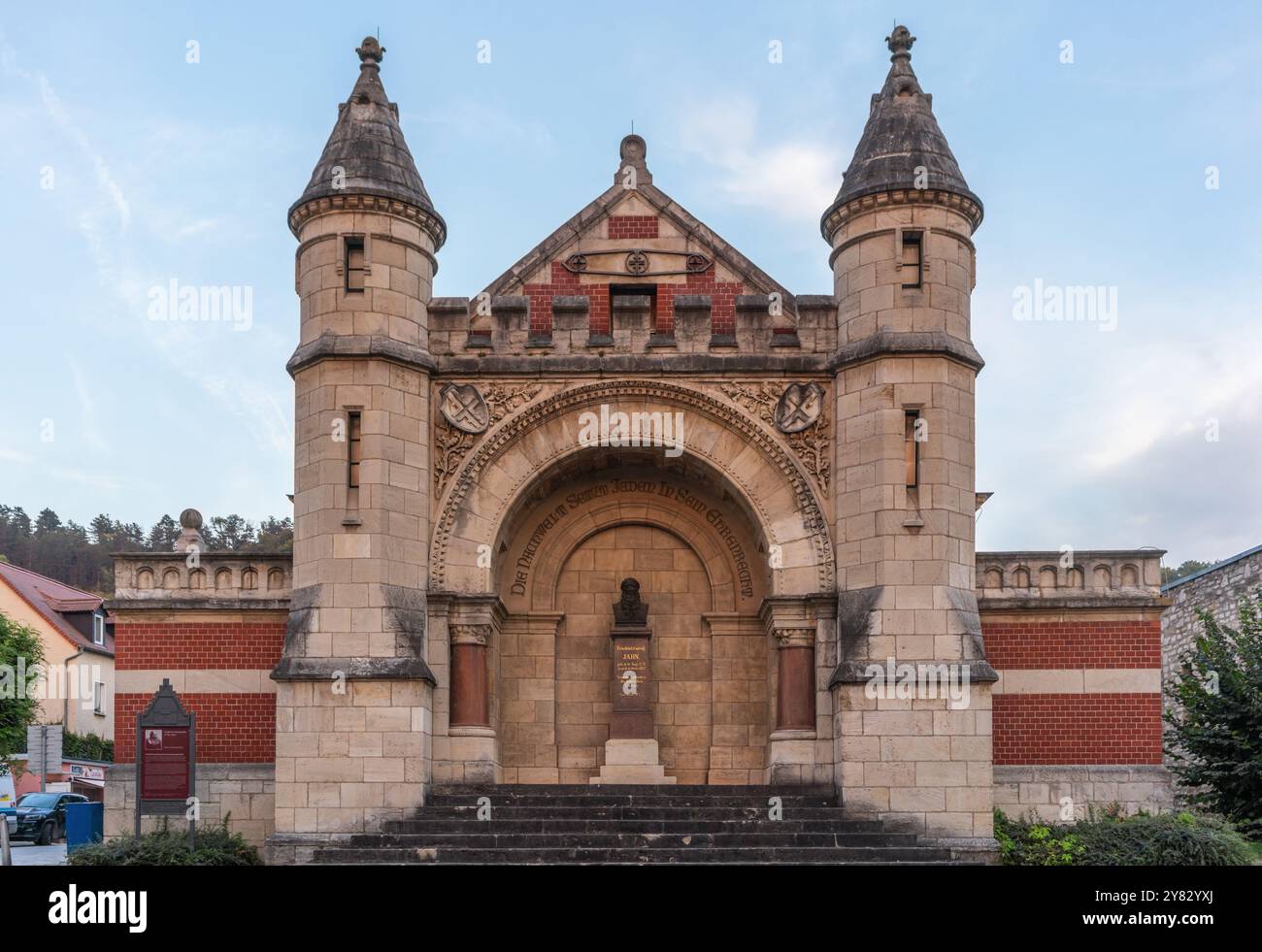 Friedrich-Ludwig-Jahn Memorial a Friburgo (Jahndenkmal), Sassonia-Anhalt, Germania, Europa Foto Stock