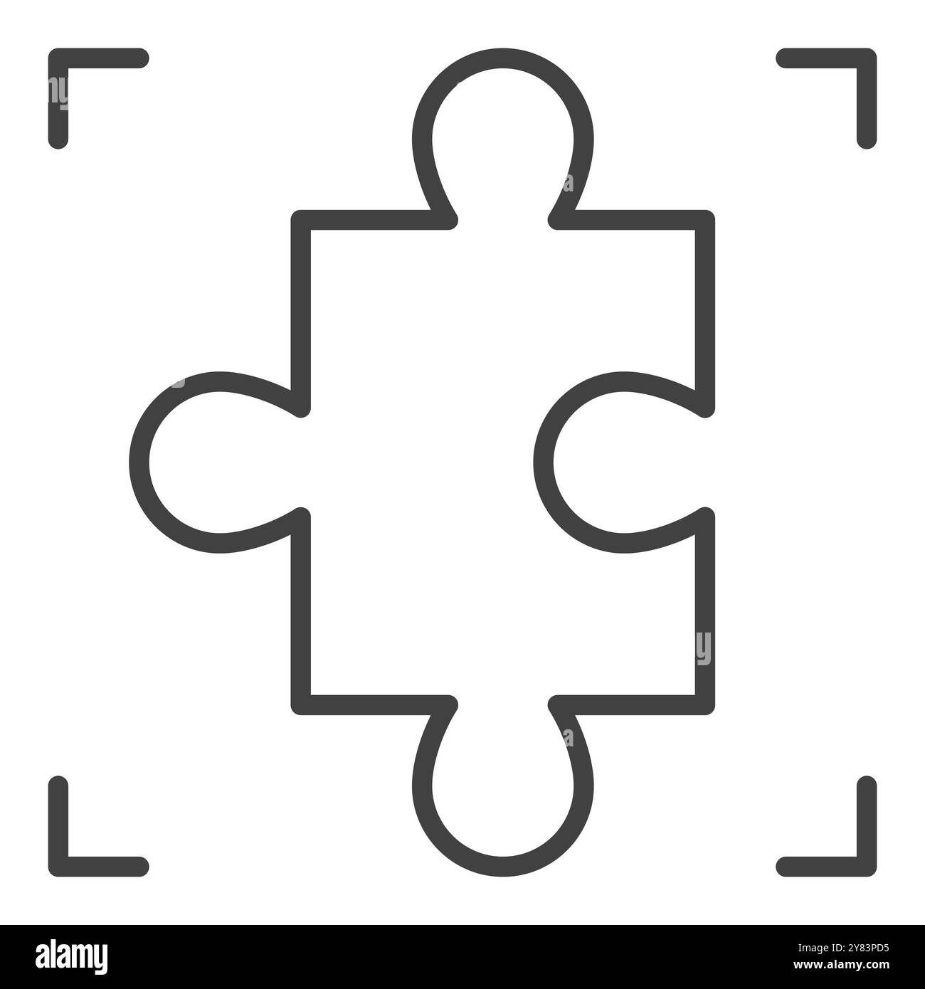 Icona o simbolo minimale lineare concetto vettore puzzle Illustrazione Vettoriale