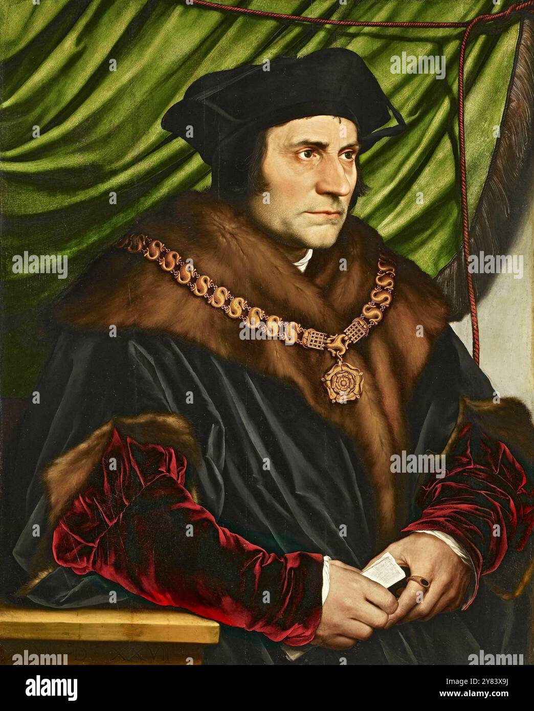 Hans Holbein il giovane - Sir Thomas More - statista inglese, umanista studioso e autore di Utopia, Lord Cancelliere di re Enrico VIII - 1527 Foto Stock