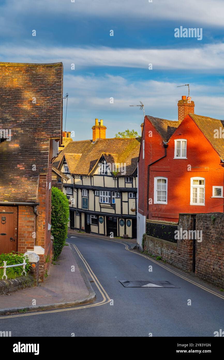 Case a High St, Aylesford, Kent a Sunset Foto Stock