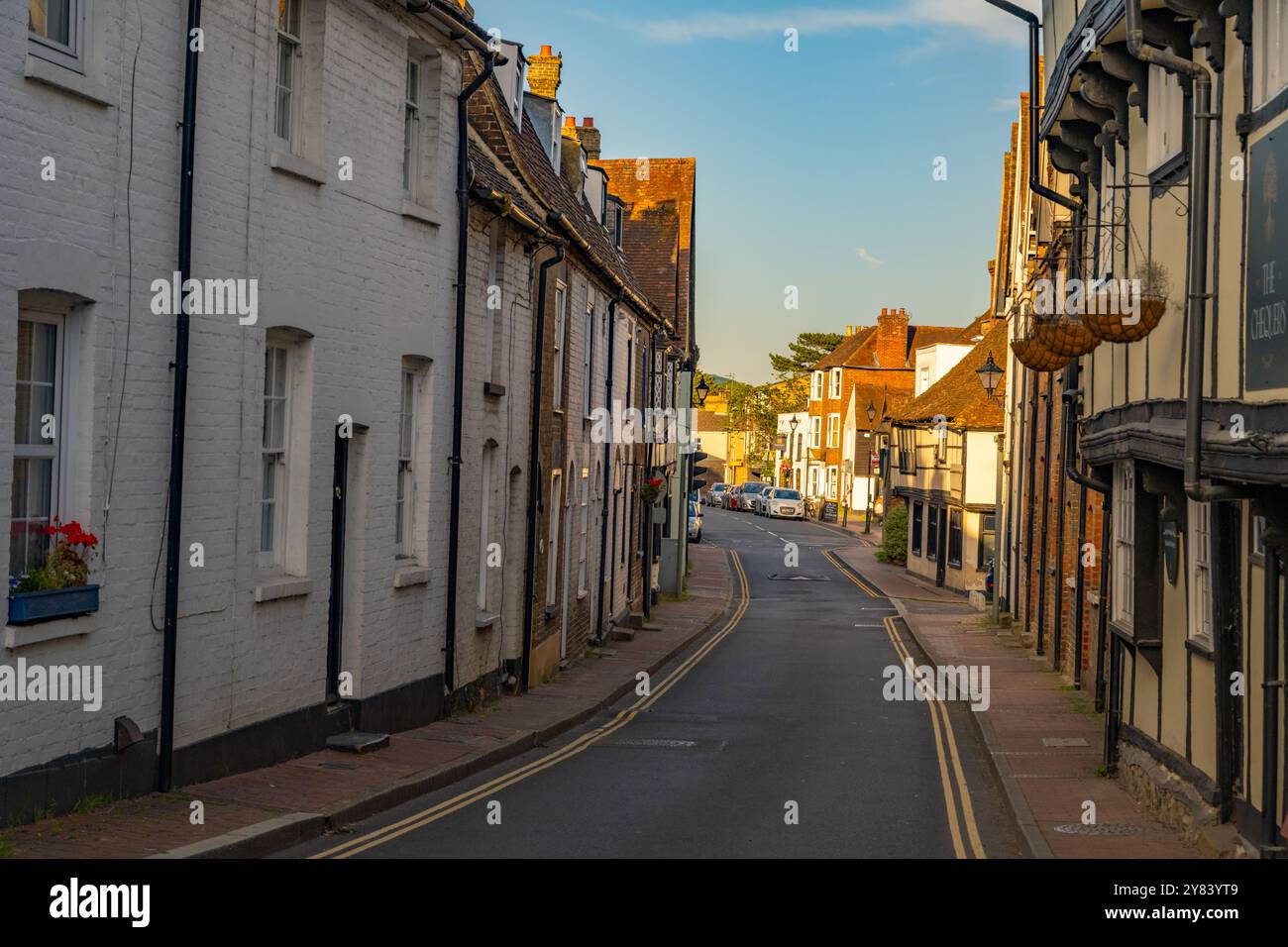 Case a High St, Aylesford, Kent a Sunset Foto Stock