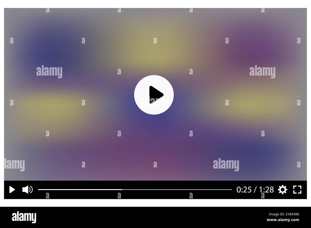Lettore multimediale online moderno. Layout dello schermo del dispositivo Foto Stock