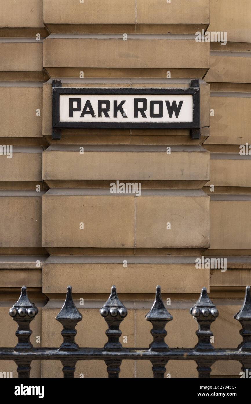 Park Row Street sig, Leeds, West Yorkshire, Inghilterra, Regno Unito Foto Stock