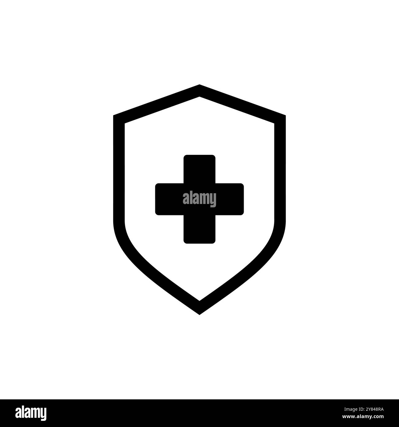 Vettore icona assicurazione sanitaria. Firma e simbolo del documento di assicurazione sanitaria Illustrazione Vettoriale