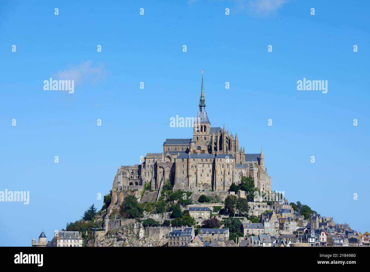 Mont-Saint-Michel, Normandia, Francia Foto Stock