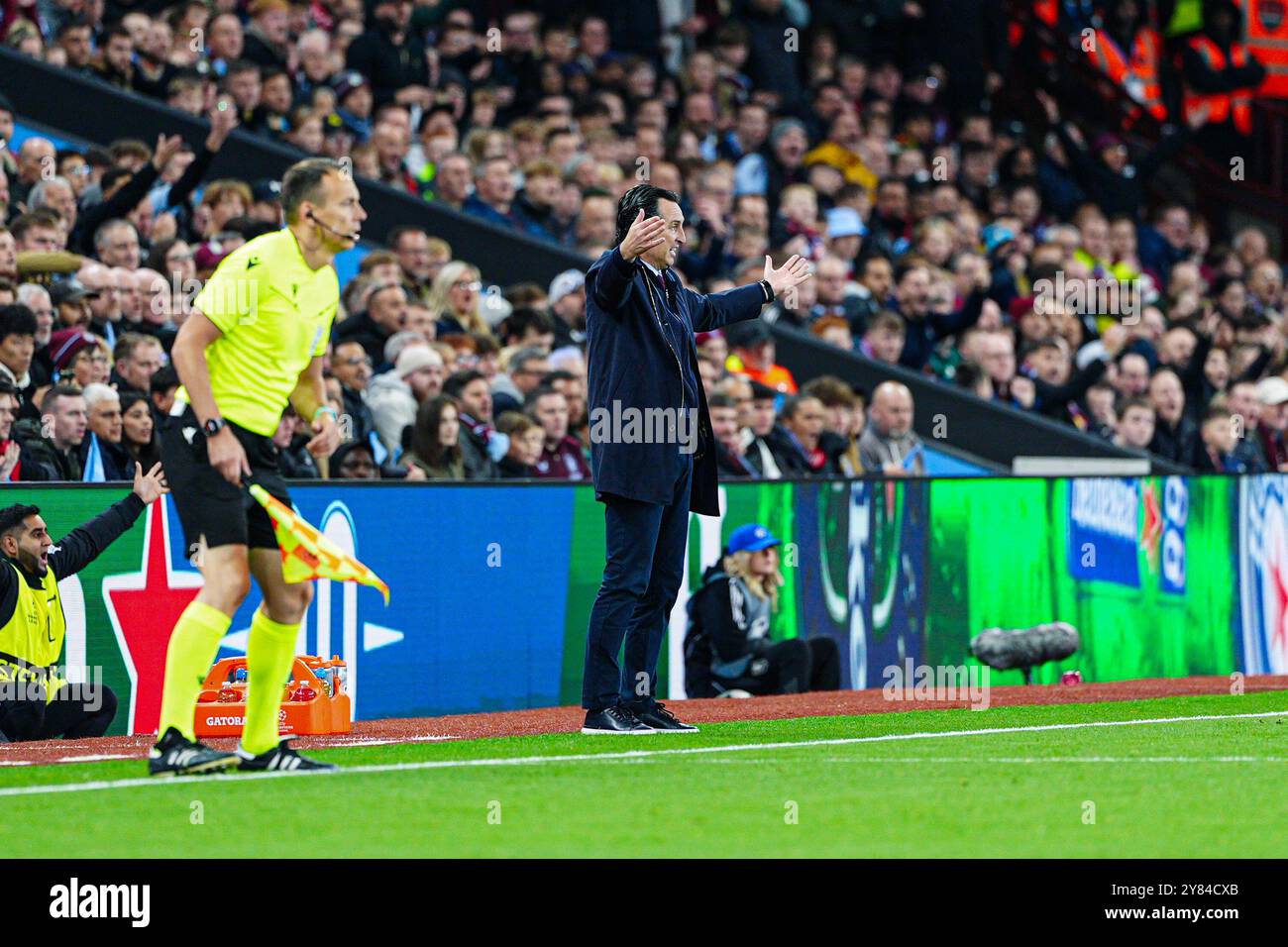 Unai Emery (Aston Villa, Trainer) ENG, Aston Villa vs. FC Bayern Muenchen, Fussball, UEFA Champions League, Spieltag 2, Spielzeit 2024/25, 02.10.2024 foto: Eibner-Pressefoto/Marcel von Fehrn Foto Stock