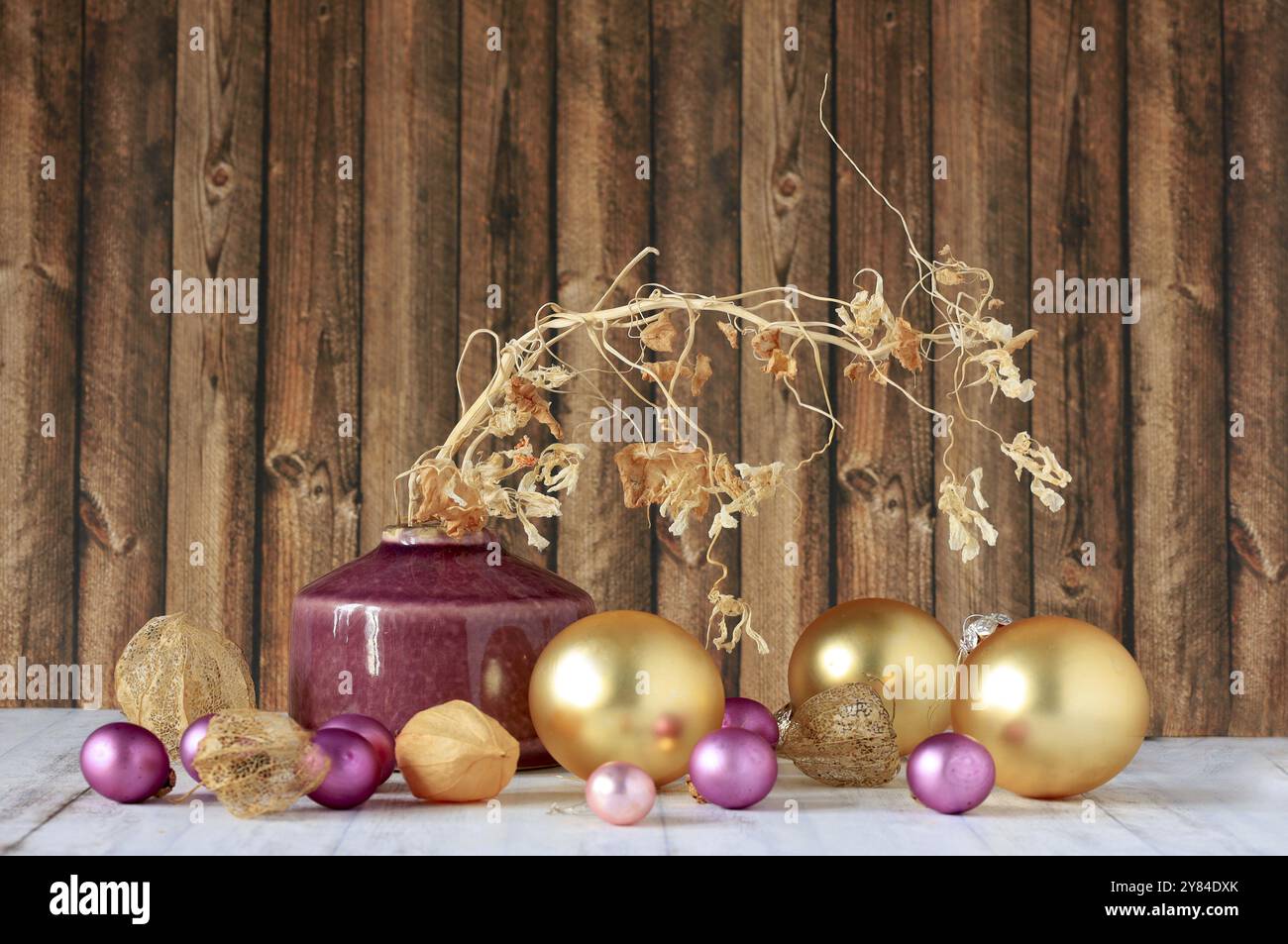 Natale, Natale, natura morta con le baule degli alberi, Germania, Europa Foto Stock