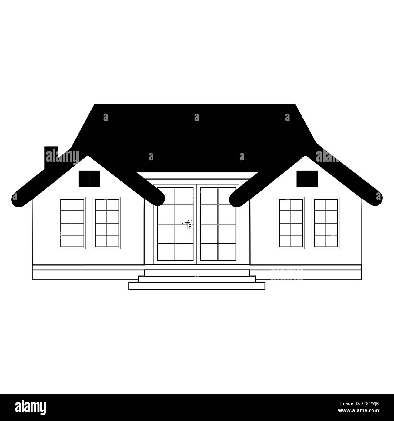 Semplice vettore icona di design della casa, icona Casa con traccia modificabile e Pixel Perfect. Icona minimalista della casa nera, insegna della casa Collection, stile piatto Illustrazione Vettoriale