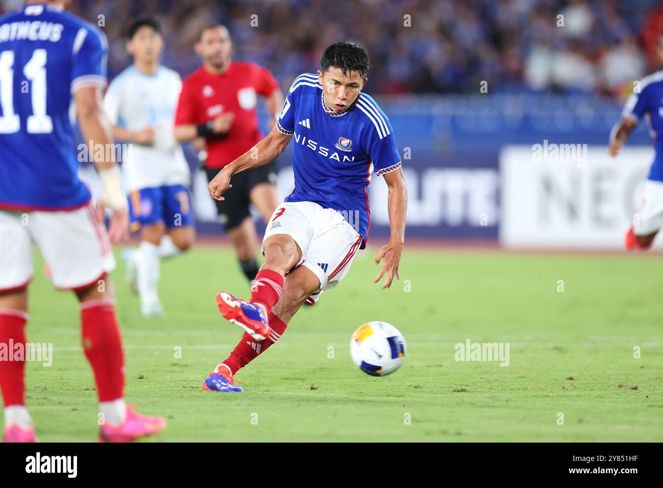 Kanagawa, Giappone. 2 ottobre 2024. Takuma Nishimura (F.. Marinos) calcio: 2024-25 AFC Champions League Elite Eest Region League partita di fase tra Yokohama F. Marinos - Ulsan Hyundai FC allo Yokohama International Stadium di Kanagawa, Giappone. Crediti: Yohei Osada/AFLO SPORT/Alamy Live News Foto Stock