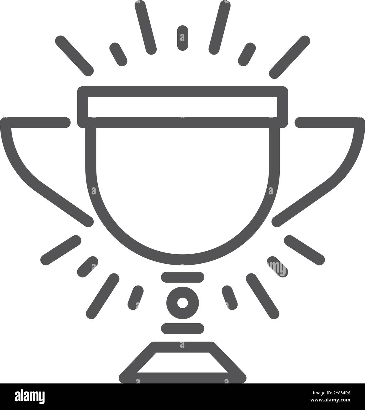 Icona della linea della coppa del trofeo. Simbolo del premio sportivo Illustrazione Vettoriale