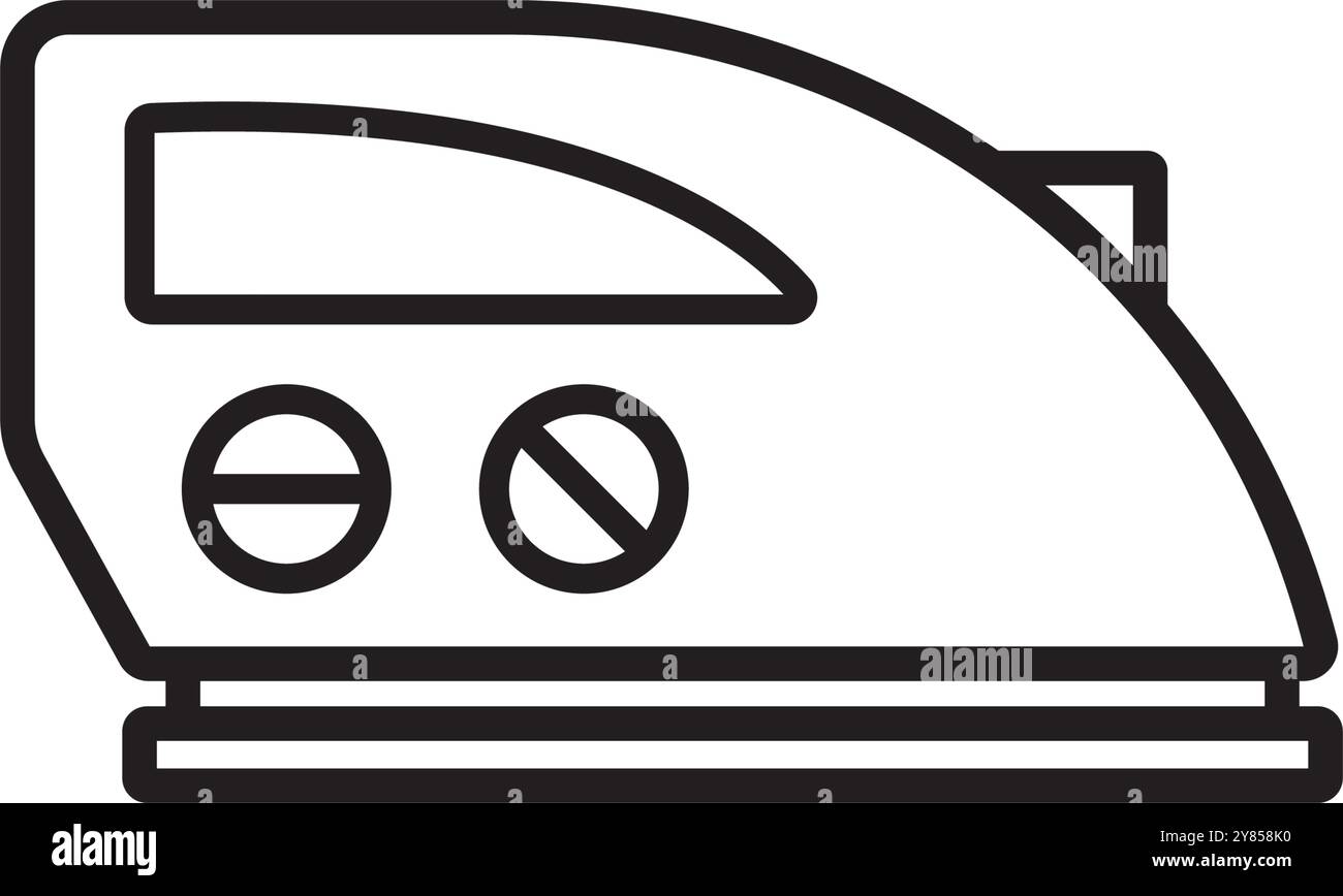 icona di stiratura disegno del logo con illustrazione vettoriale Illustrazione Vettoriale