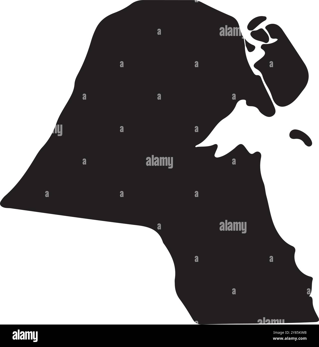 Disegno del simbolo dell'illustrazione vettoriale della mappa del paese del Kuwait Illustrazione Vettoriale