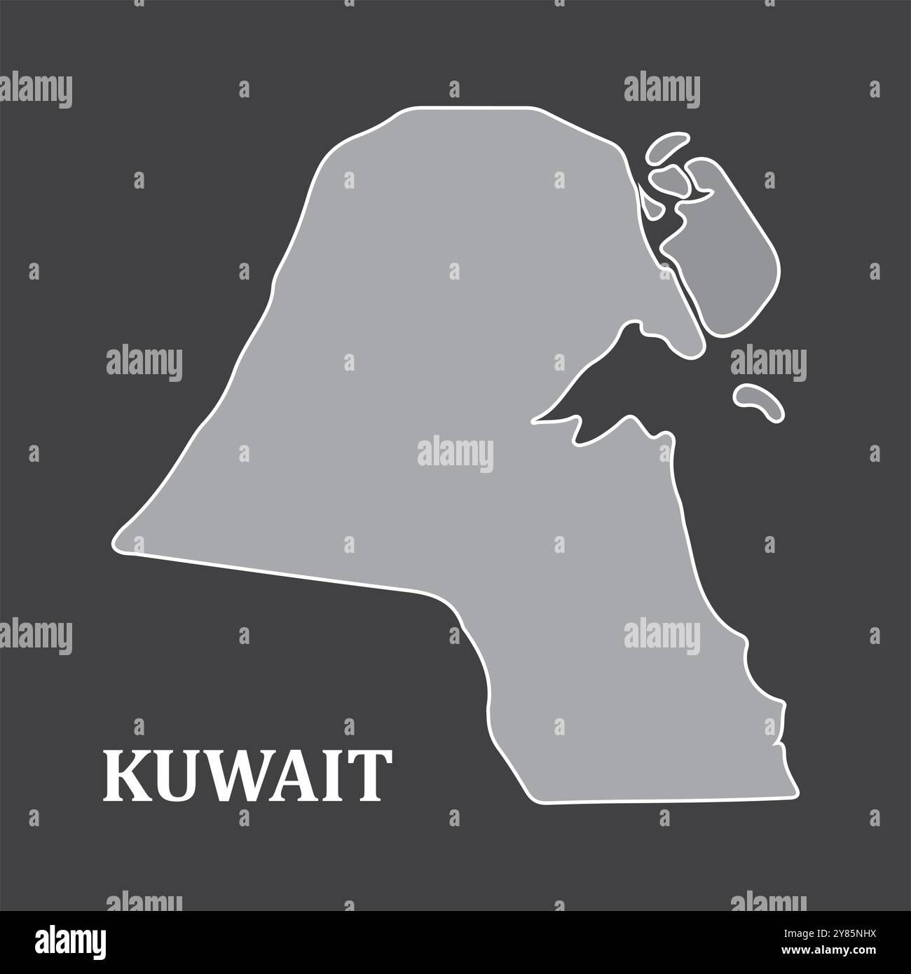 Disegno del simbolo dell'illustrazione vettoriale della mappa del paese del Kuwait Illustrazione Vettoriale