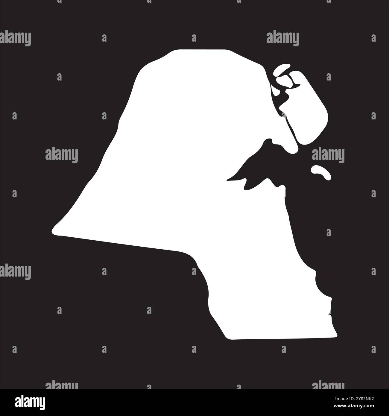 Disegno del simbolo dell'illustrazione vettoriale della mappa del paese del Kuwait Illustrazione Vettoriale