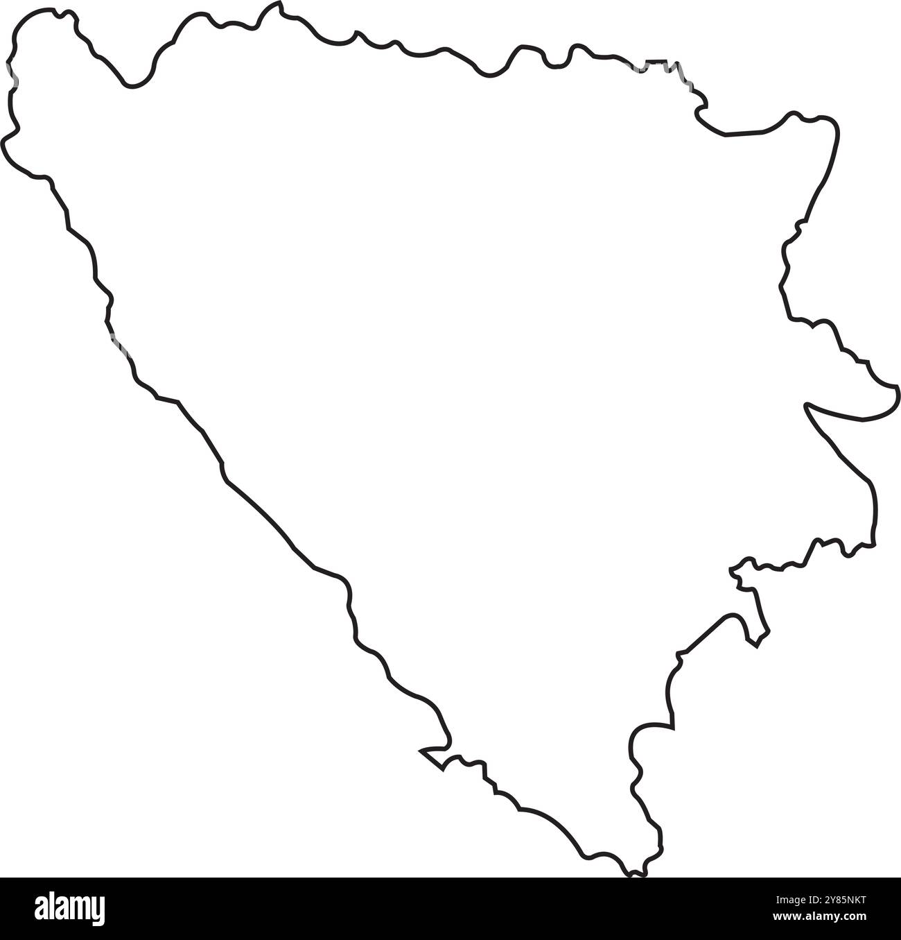 Mappa della regione della bosnia ed erzegovina disegno illustrativo vettoriale Illustrazione Vettoriale