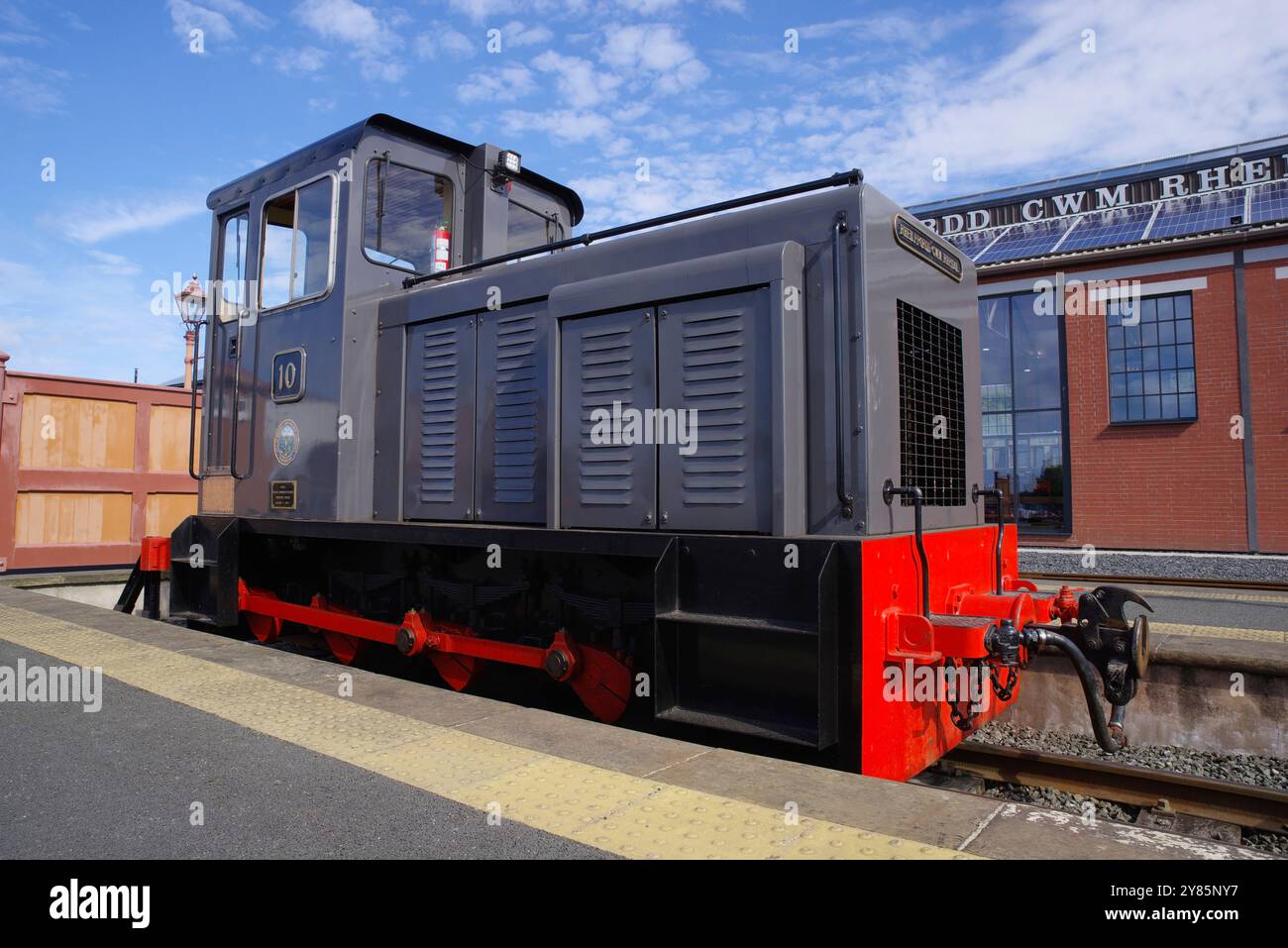 Vale of Rheidol, Diesel, Locomotive, No 11, Aberyswith, stazione, Ceredigion, Galles, Regno Unito. Foto Stock