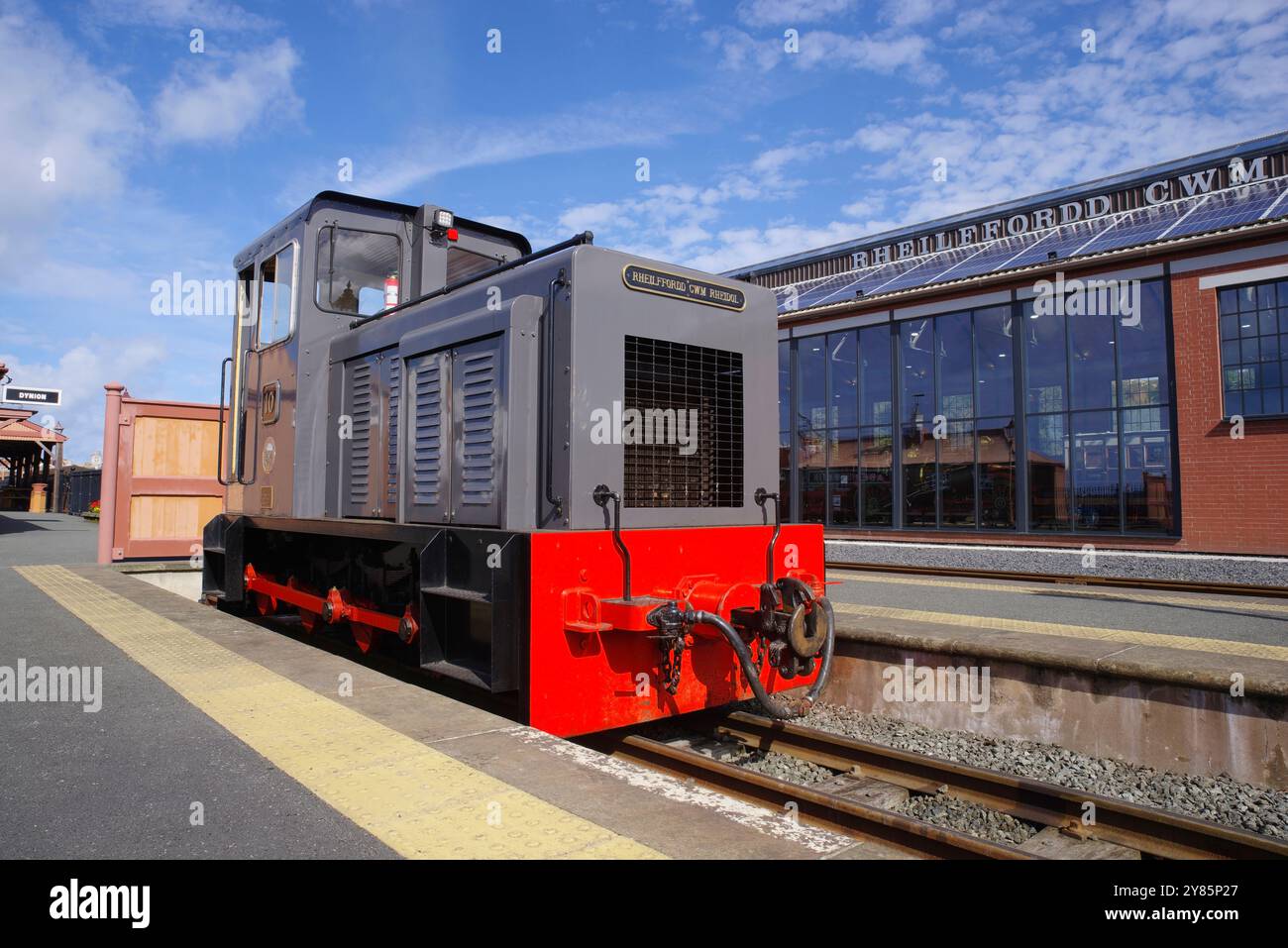 Vale of Rheidol, Diesel, Locomotive, No 11, Aberyswith, stazione, Ceredigion, Galles, Regno Unito. Foto Stock