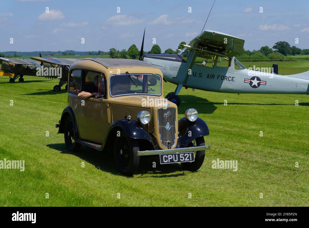 Austin 7, Ruby. CPU 521, Shuttleworth Collection, Old Warden, Bedfordshire, Foto Stock