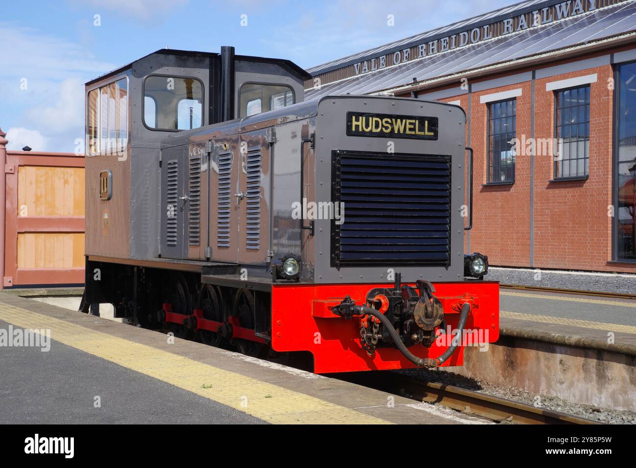 Vale of Rheidol, Diesel, Locomotive, No 11, Aberyswith, stazione, Ceredigion, Galles, Regno Unito. Foto Stock