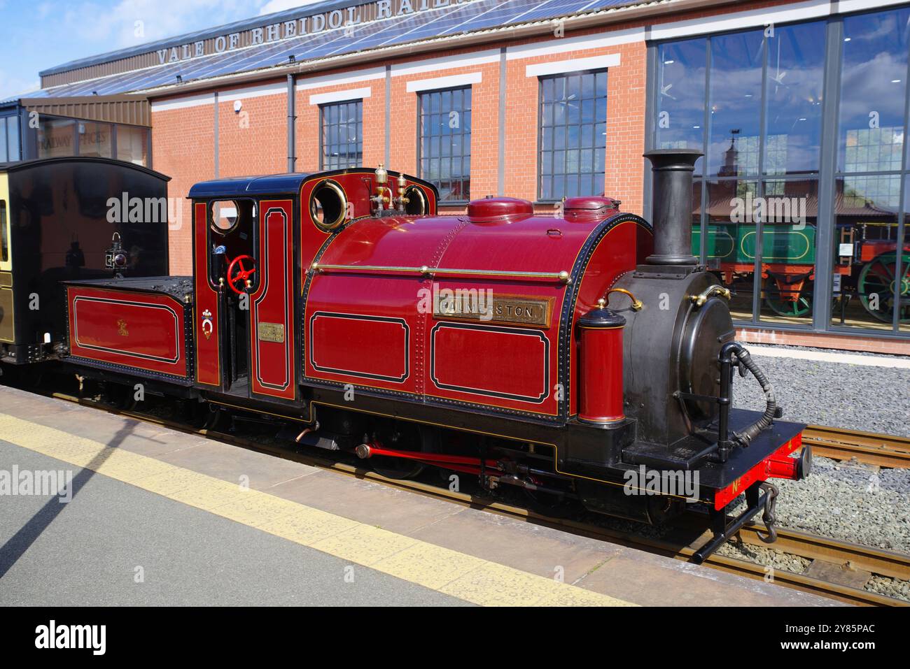 Locomotiva a vapore, Palmerstone, 0-40T+T, vale of Rheidol, ferrovia a vapore, Aberystwyth, Foto Stock