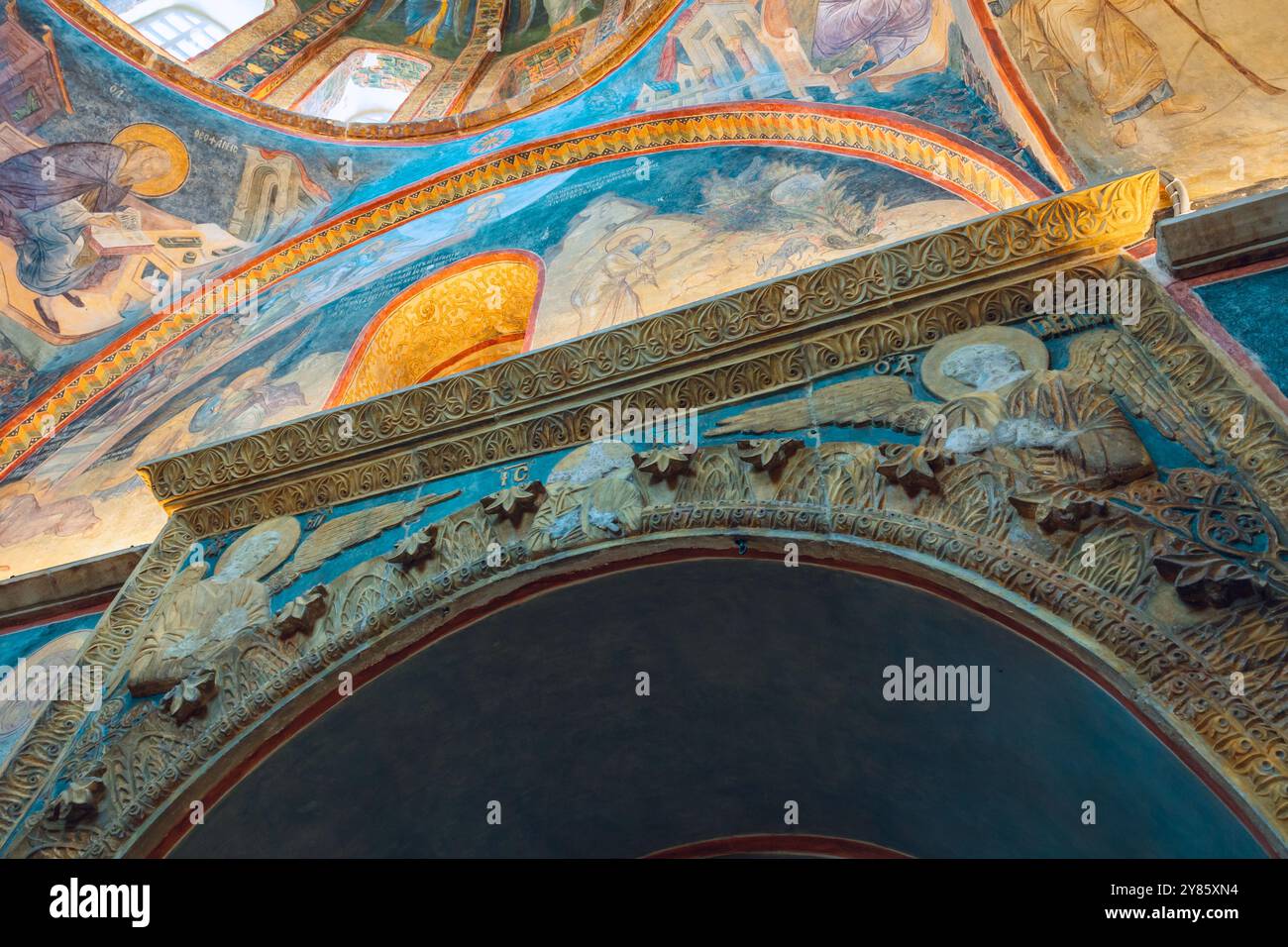 Mosaici della Chiesa di Chora, nota anche come Moschea Kariye a Istanbul. Edifici bizantini a Istanbul. Istanbul Turchia - 8.12.2024 Foto Stock