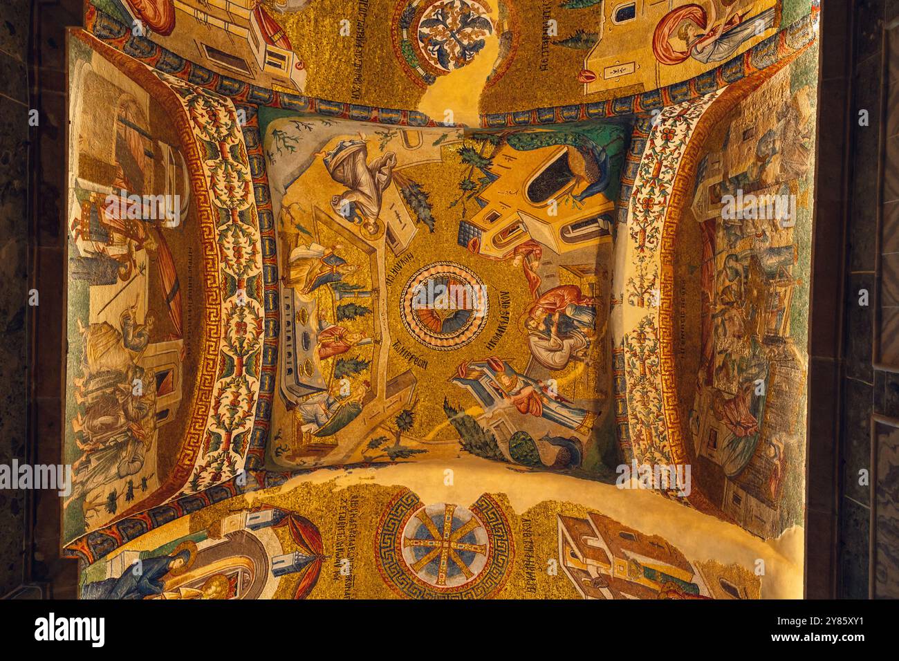 Mosaici nella chiesa di Chora. Chiese bizantine a Istanbul. Istanbul Turchia - 8.12.2024 Foto Stock