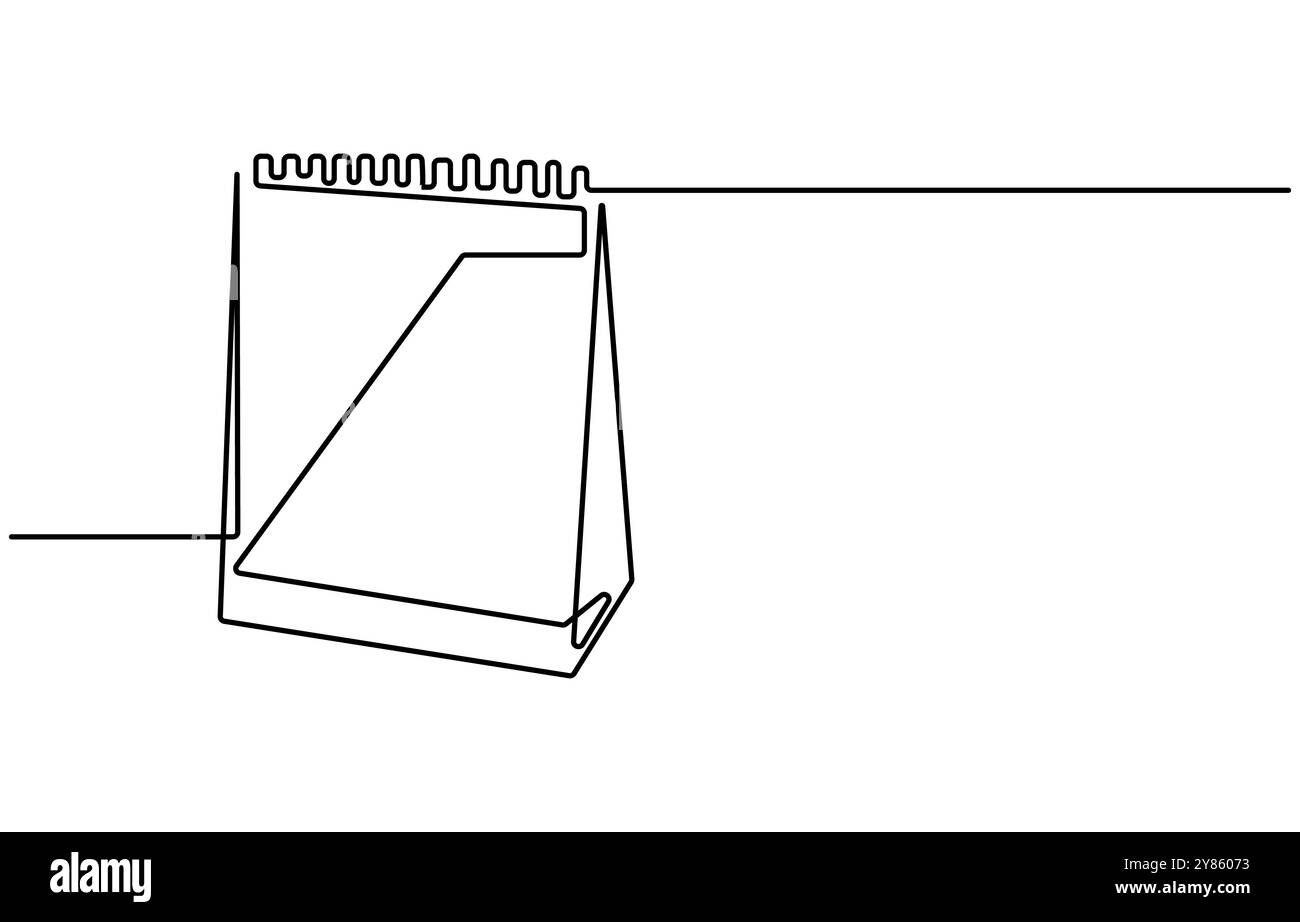 Tabella grafica a linea singola calendario disegno continuo illustrazioni e disegni vettoriali, calendario tabella in una linea disegno continuo simbolo di memorabile Illustrazione Vettoriale