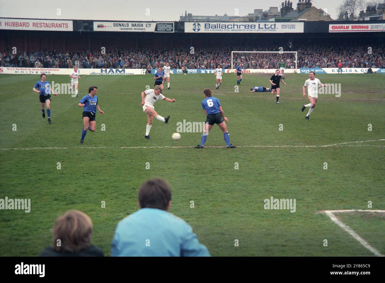 Bradford City Football Club disastro incendio 11 Maggio 1985 Foto Stock