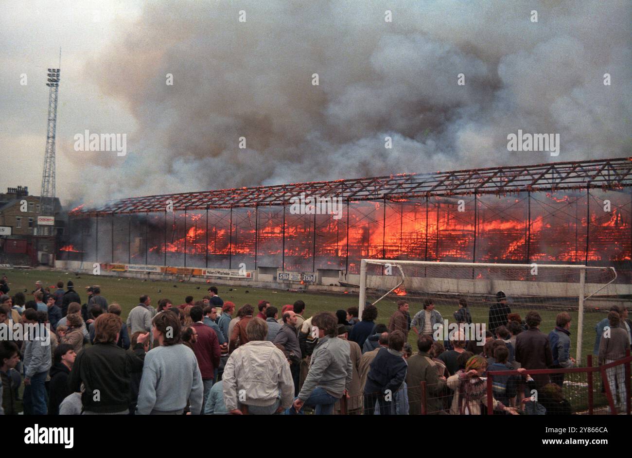 Bradford City Football Club disastro incendio 11 Maggio 1985 Foto Stock