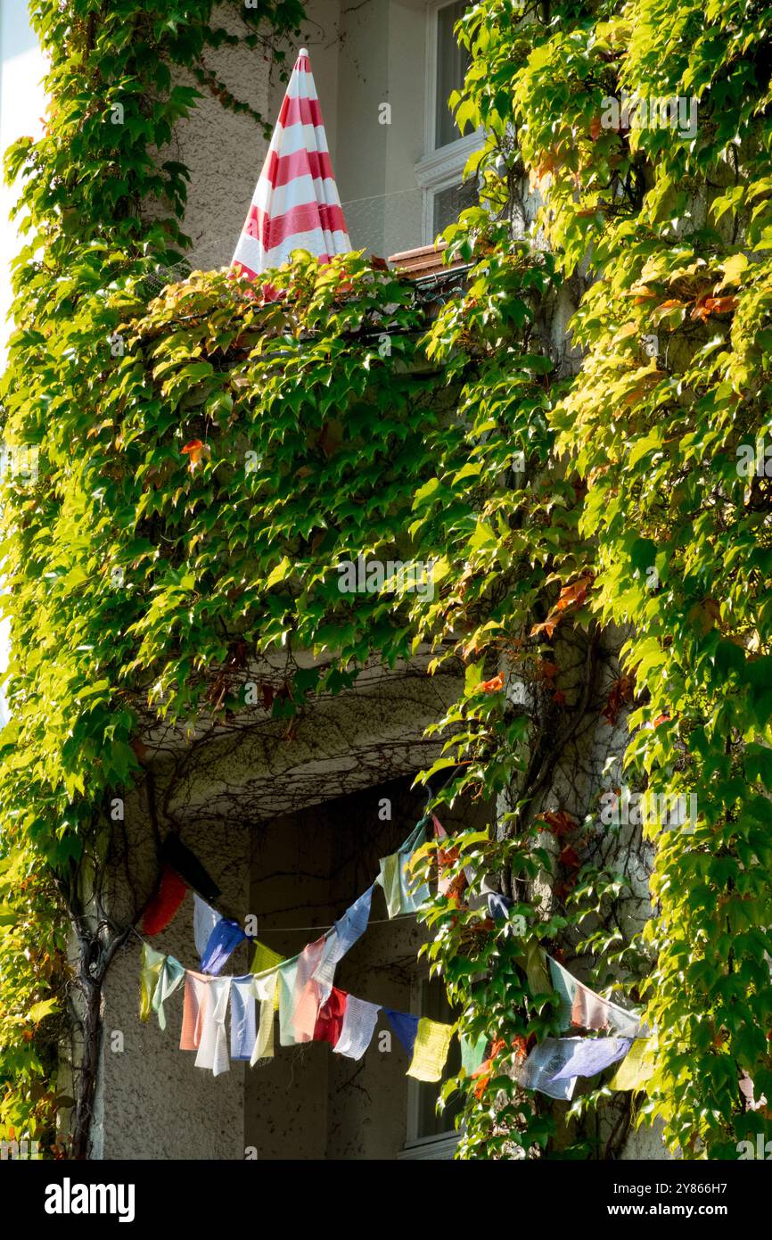 Green Balconers Kreuzberg Berlino Germania Evergreen Plants Apartments Residential Houses Foto Stock