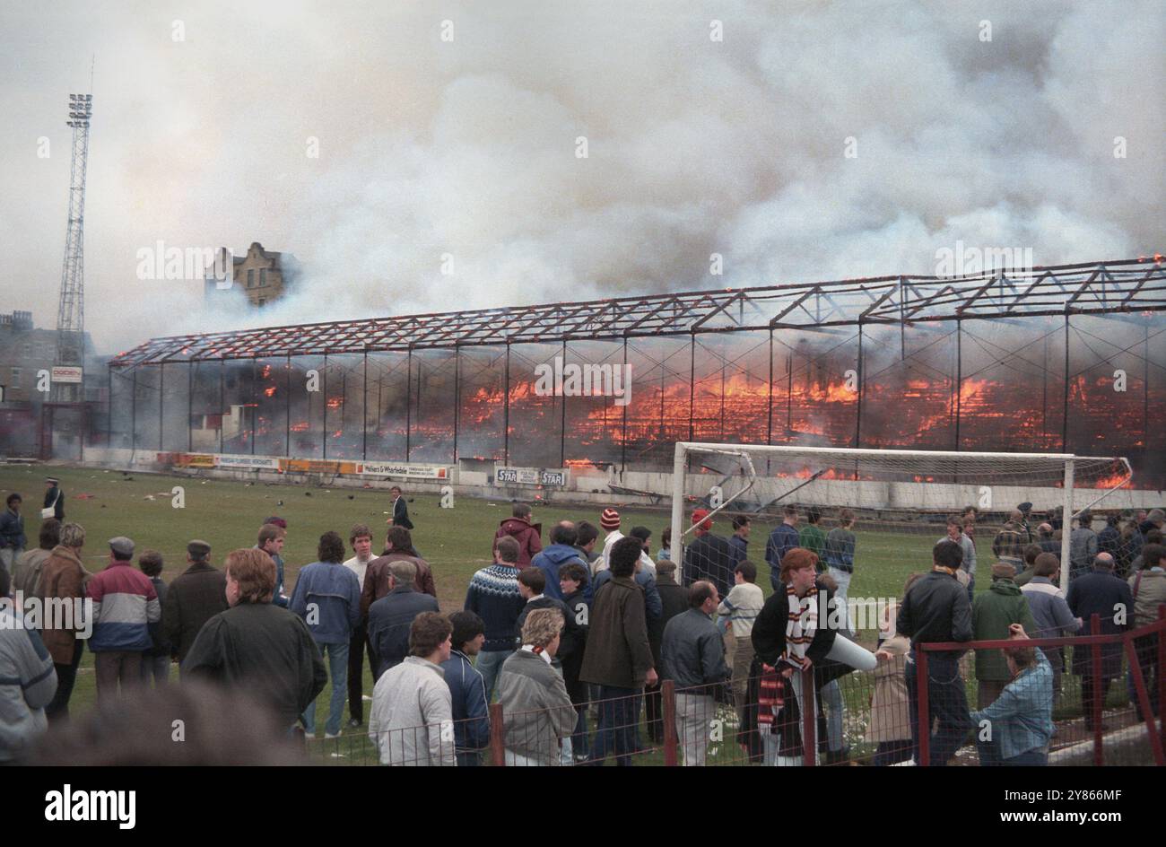 Bradford City Football Club disastro incendio 11 Maggio 1985 Foto Stock