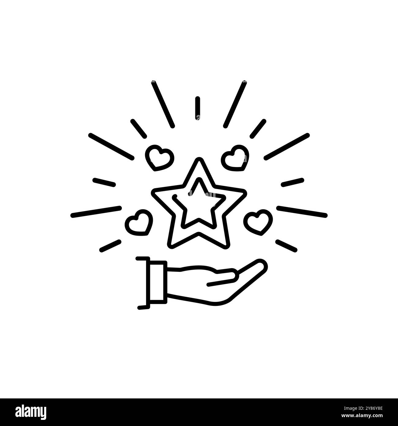 Icona del concetto di riconoscimento del marchio. Comportamento dei consumatori. Promozione sull'azienda e sui prodotti. Illustrazione sottile dell'idea di gestione del marchio. Illustrazione Vettoriale