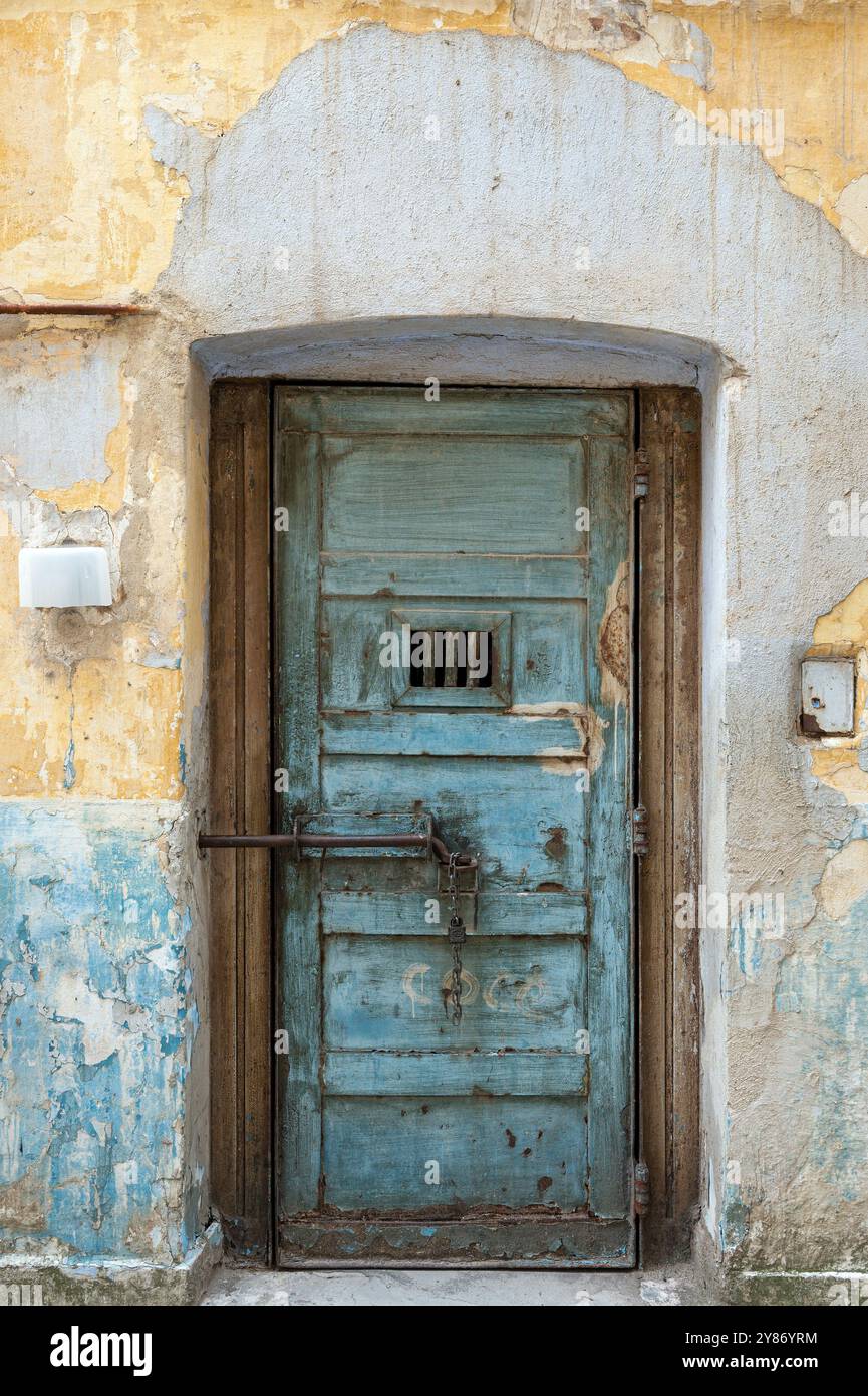 L'Heptapyrgion o Yedikule (sette torri), un'ex fortezza, in seguito una prigione e ora un museo a Salonicco, in Grecia. Vista di una porta interna di t Foto Stock