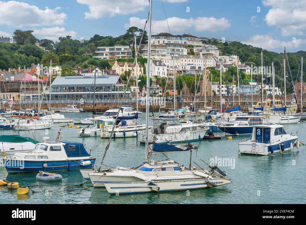 Porto di St Aubin sull'isola di Jersey Foto Stock