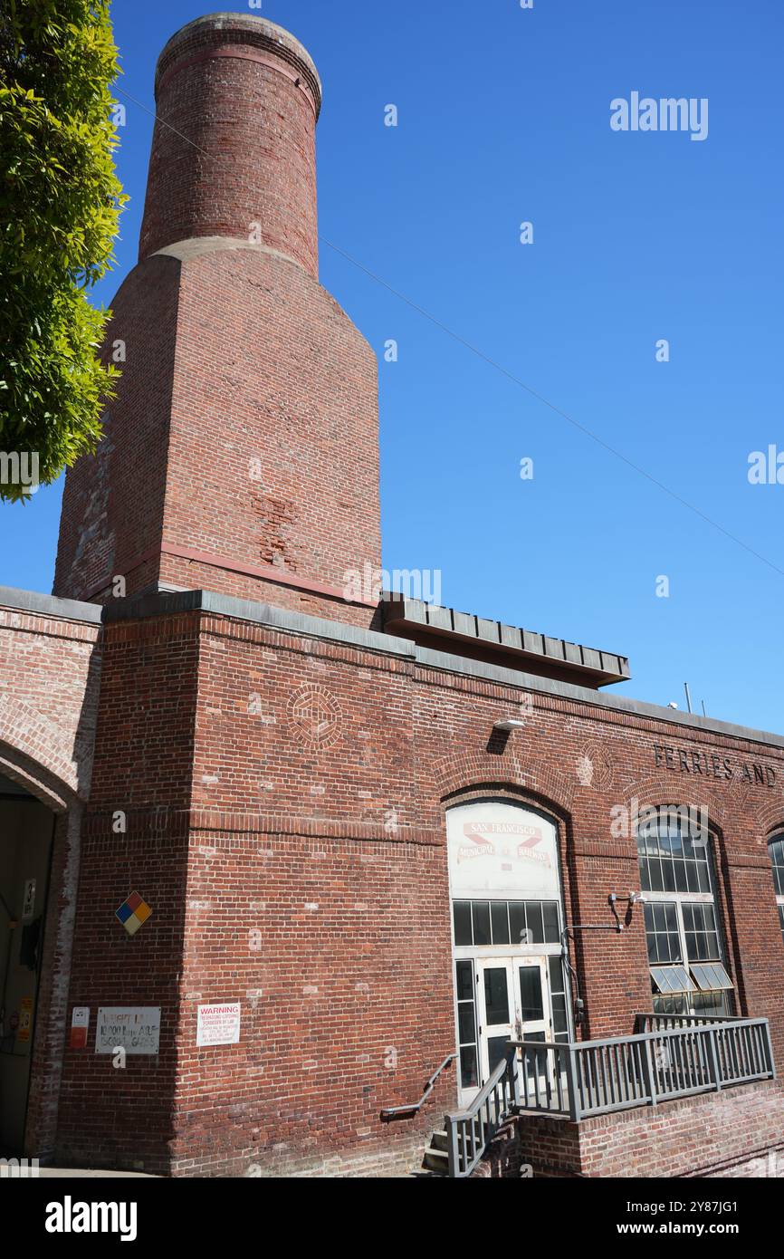 Museo e deposito della funivia di San Francisco, Mason St Foto Stock