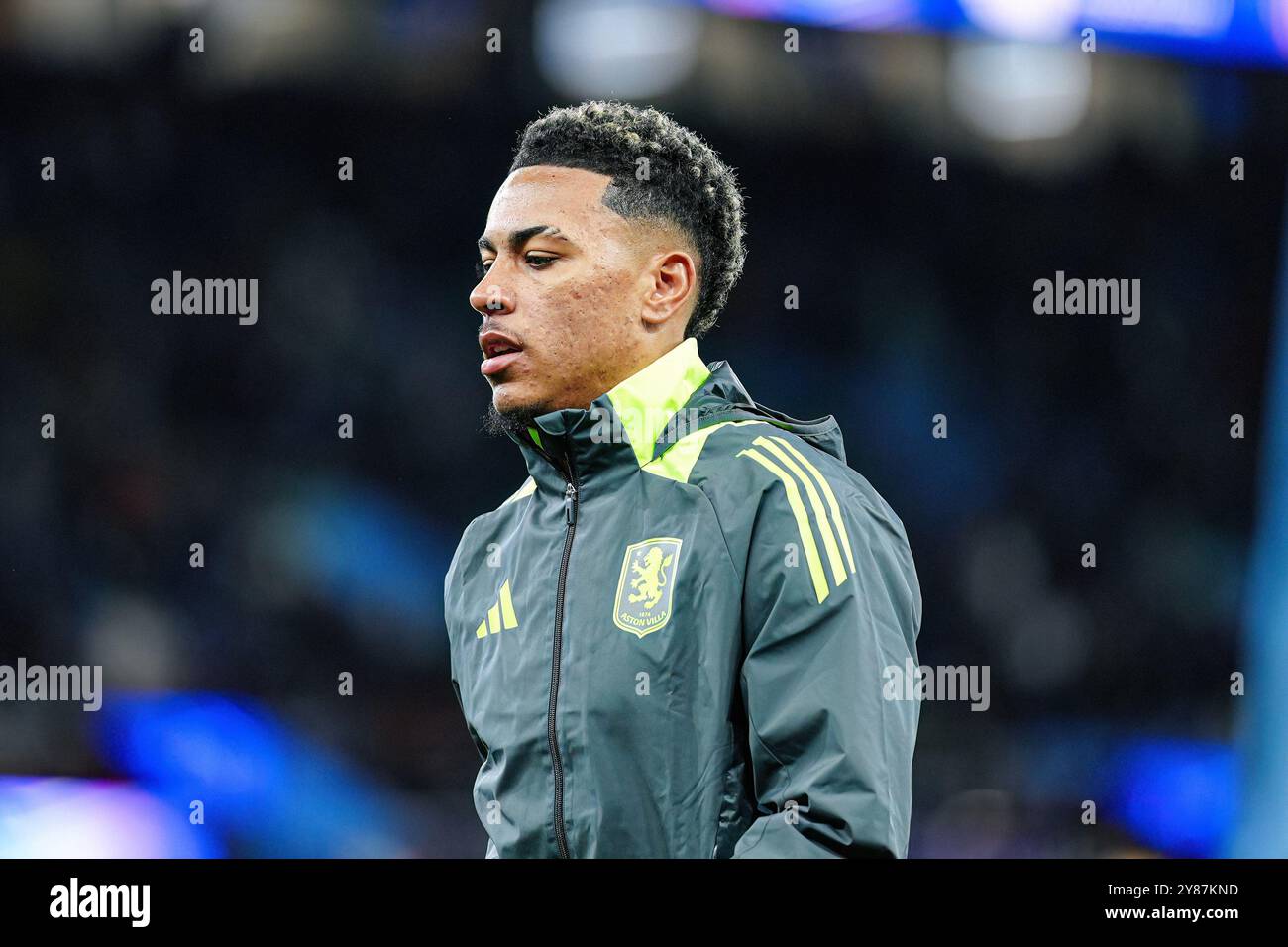 Morgan Rogers (Aston Villa, #27) IT, Aston Villa vs. FC Bayern Muenchen, Fussball, UEFA Champions League, Spieltag 2, Spielzeit 2024/25, 02.10.2024 foto: Eibner-Pressefoto/Marcel von Fehrn Foto Stock