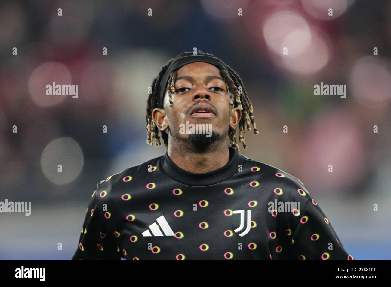 Samuel Mbangula della Juventus visto in azione durante la partita di UEFA Champions League tra RB Lipsia e Juventus alla Red Bull Arena. Punteggio finale; RB Leipzig 2 : 3 Juventus. Foto Stock