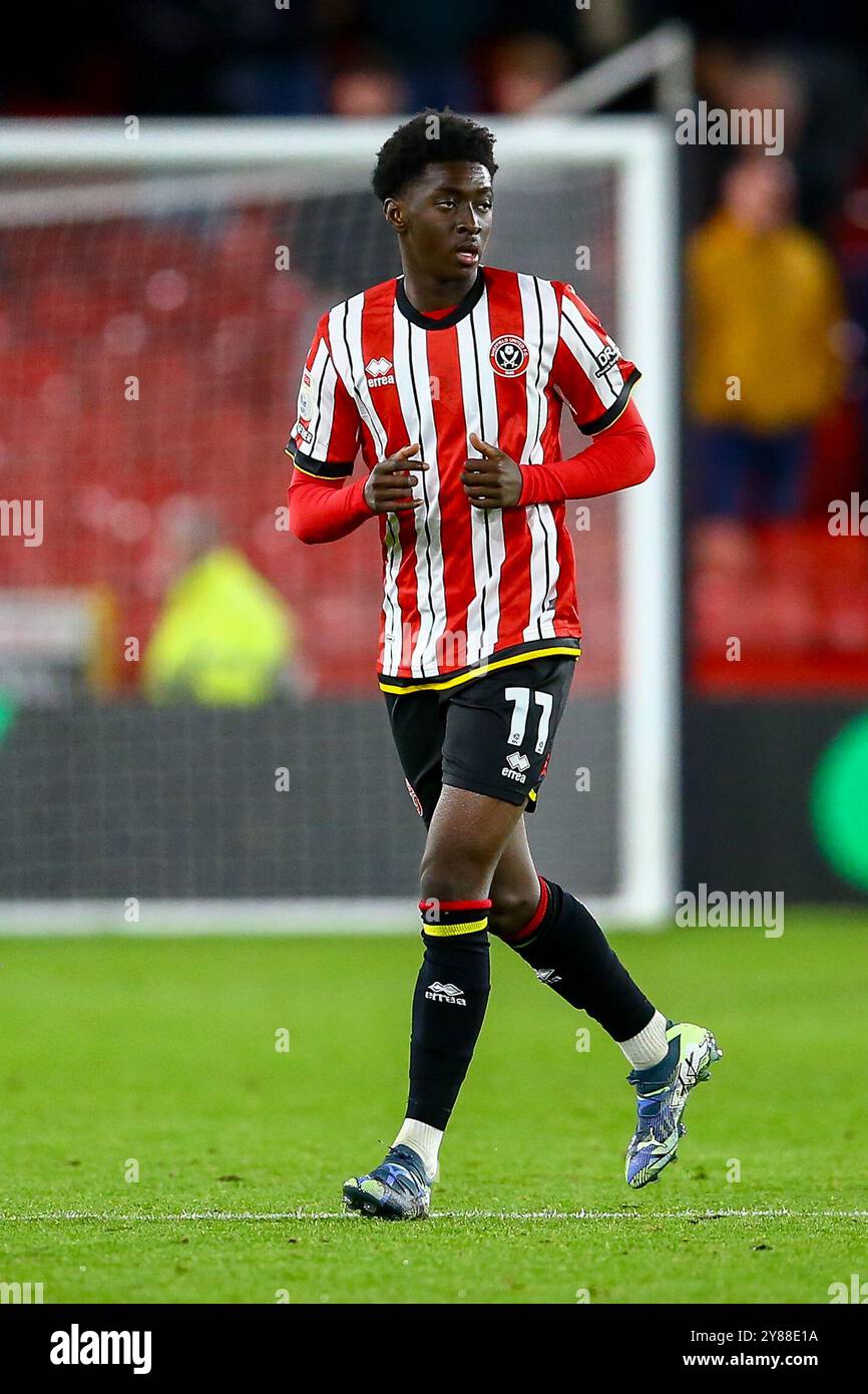 Bramall Lane, Sheffield, Inghilterra - 2 ottobre 2024 Jesuran Rak-Sakyi (11) di Sheffield United - durante la partita Sheffield United contro Swansea City, EFL Championship, 2024/25, Bramall Lane, Sheffield, Inghilterra - 2 ottobre 2024 crediti: Arthur Haigh/WhiteRosePhotos/Alamy Live News Foto Stock