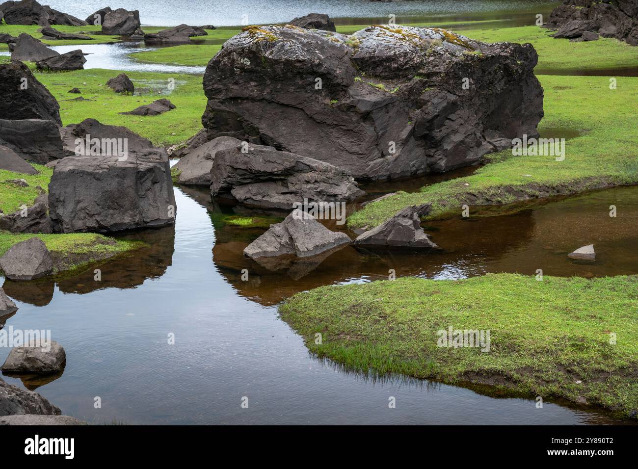 Black Lake nel Gap of Dunloe Foto Stock