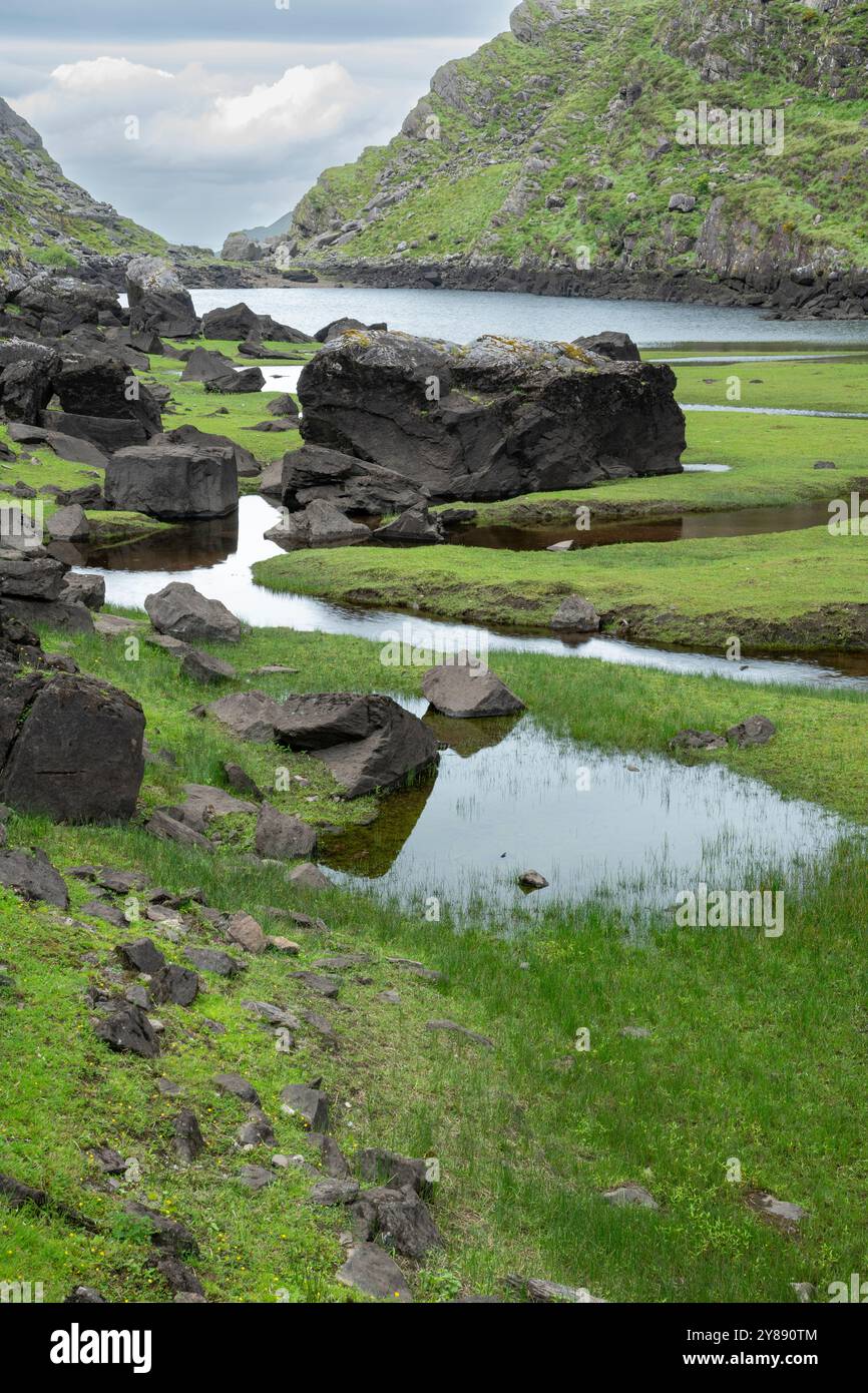 Black Lake nel Gap of Dunloe Foto Stock